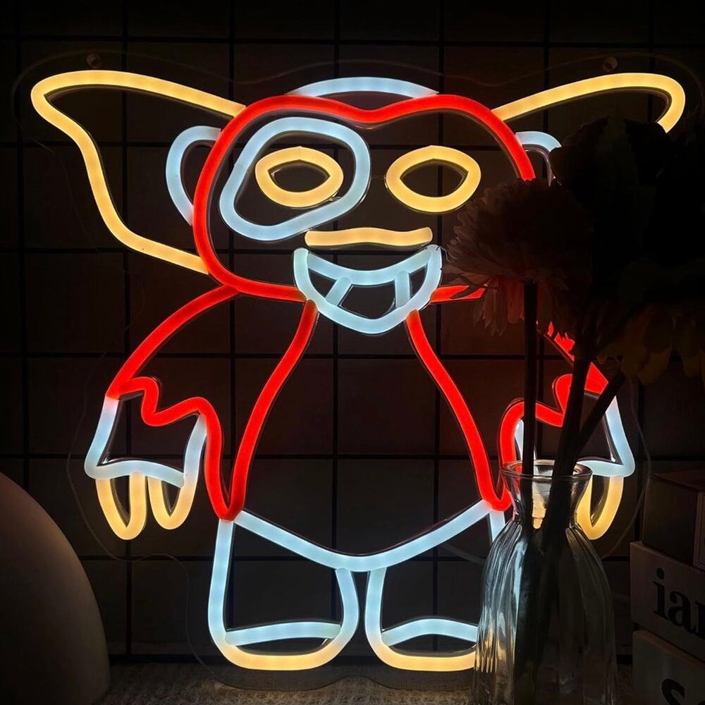 Gremlins Gizmo Neon Sign Cute Night Light Room Wall Decor